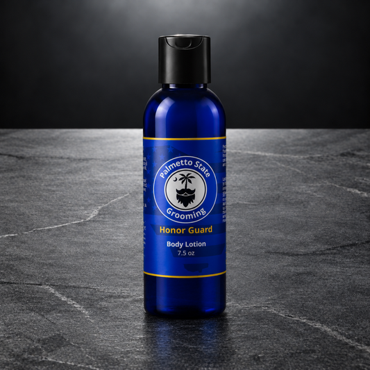 Honor Guard Body Lotion by Palmetto State Grooming, hand-poured in South Carolina